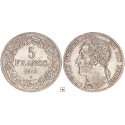 Belgium, 5 francs 1849