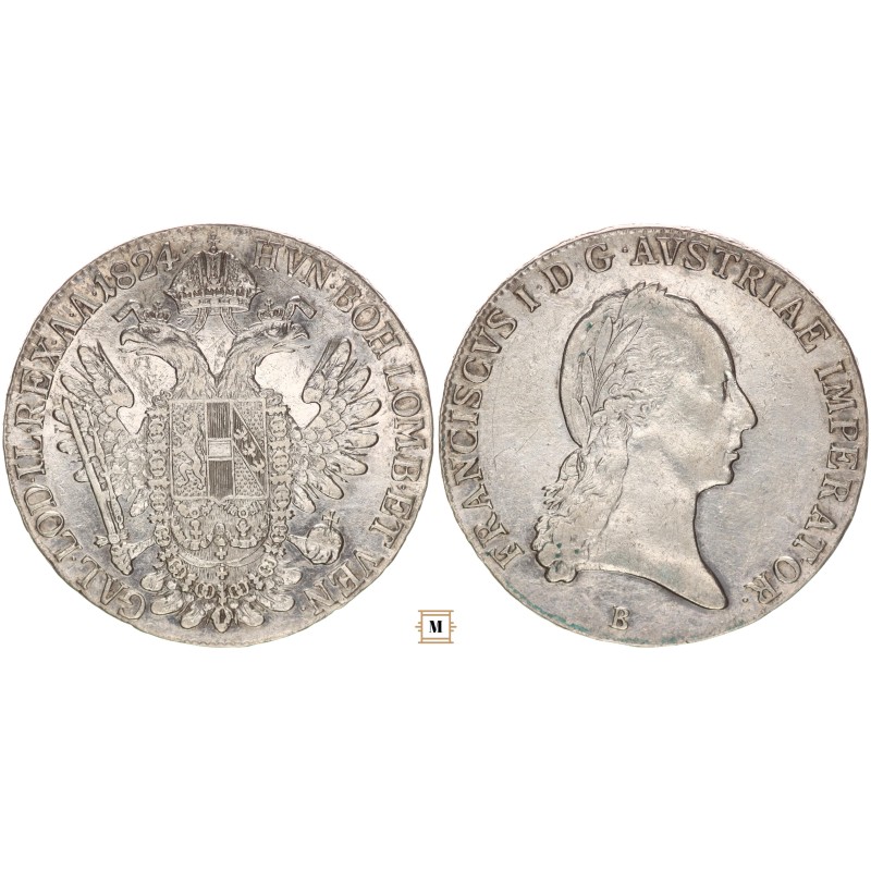 I. Ferenc 1/2 tallér 1824 B - Körmöcbánya