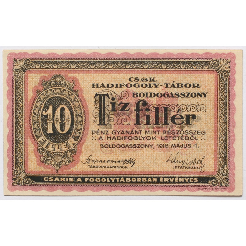 Hadifogolytábor Boldogasszony 10 fillér 1916