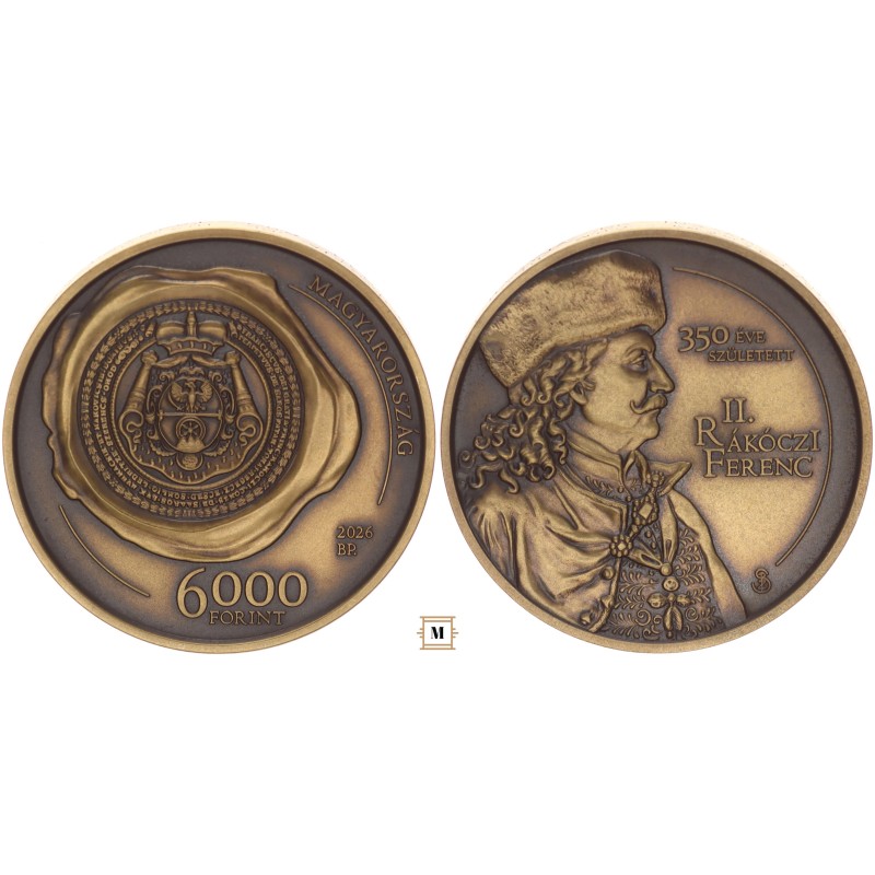 6000 forint 350 éve született II. Rákóczi Ferenc 2026 BP