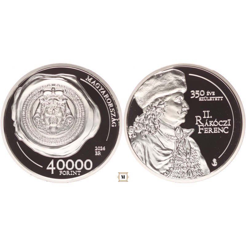 40 000 forint 350 éve született II. Rákóczi Ferenc 2026 BP