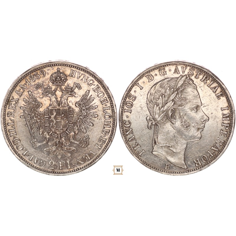 Ferenc József 2 gulden 1859 B - Körmöcbánya