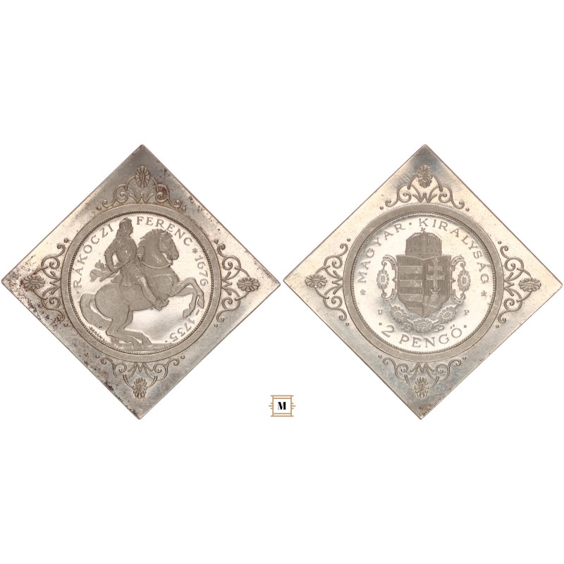 Rákóczi 2 pengő 1935 BP ARTEX Csegely