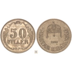 50 fillér 1939 BP Rozettás ARTEX