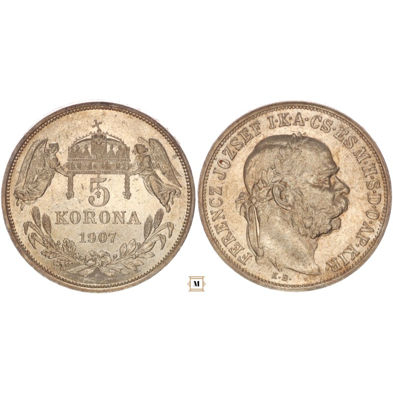Ferenc József 5 korona 1907 KB