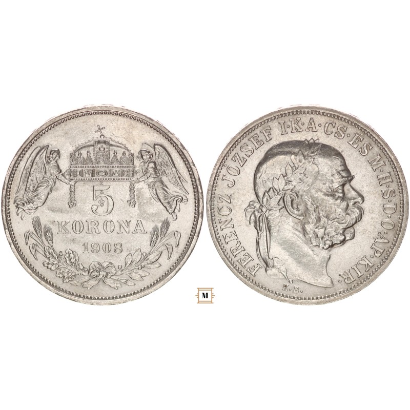 Ferenc József 5 korona 1908 KB