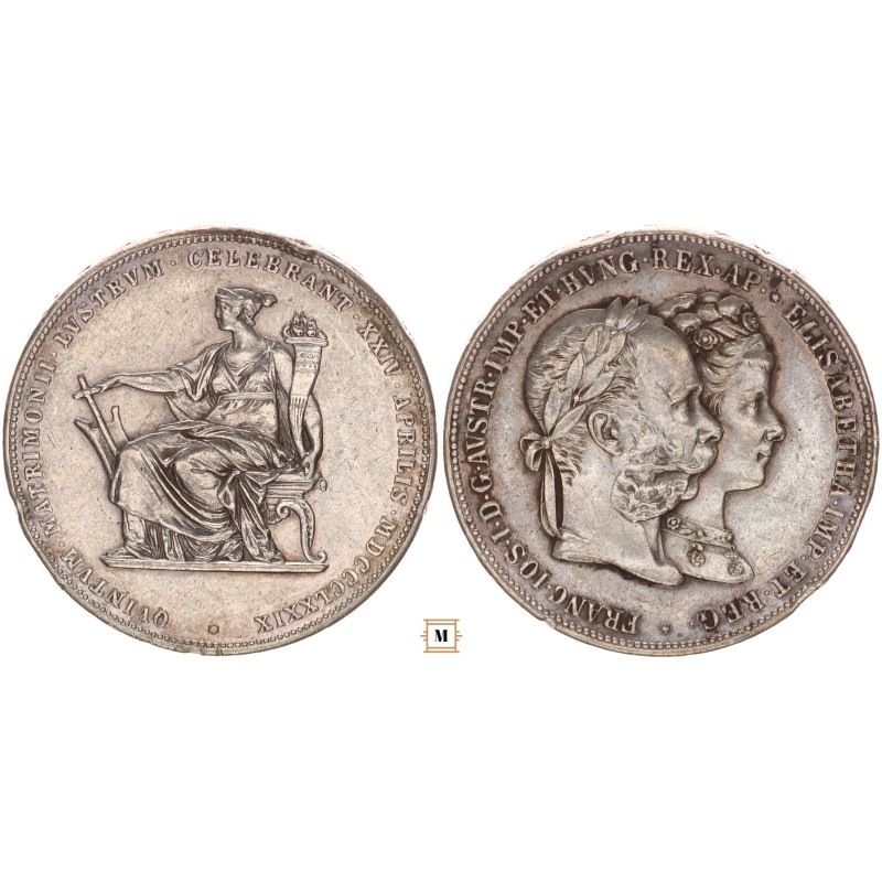 Ferenc József 2 gulden ezüstlakodalom 1879