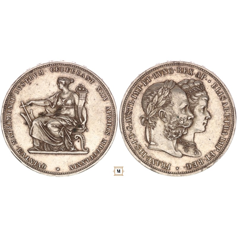 Ferenc József 2 gulden ezüstlakodalom 1879
