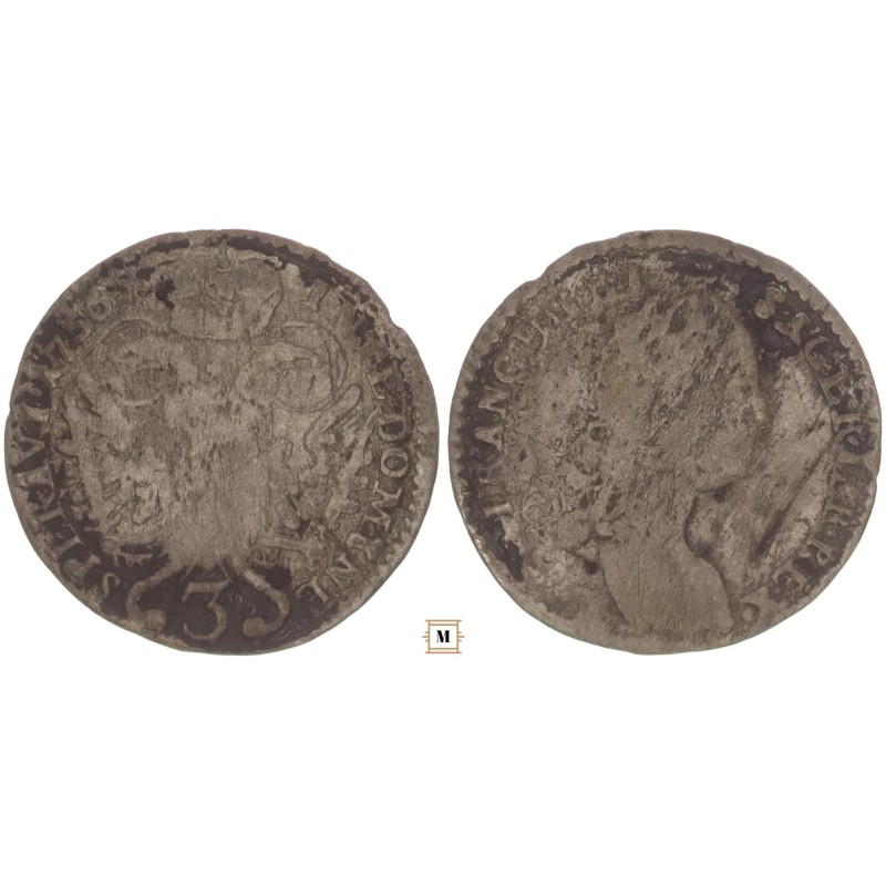 Mária Terézia 3 krajcár 1756/5 Bécs