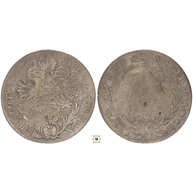 Mária Terézia 5 krajcár 1772 SC Günzburg R!