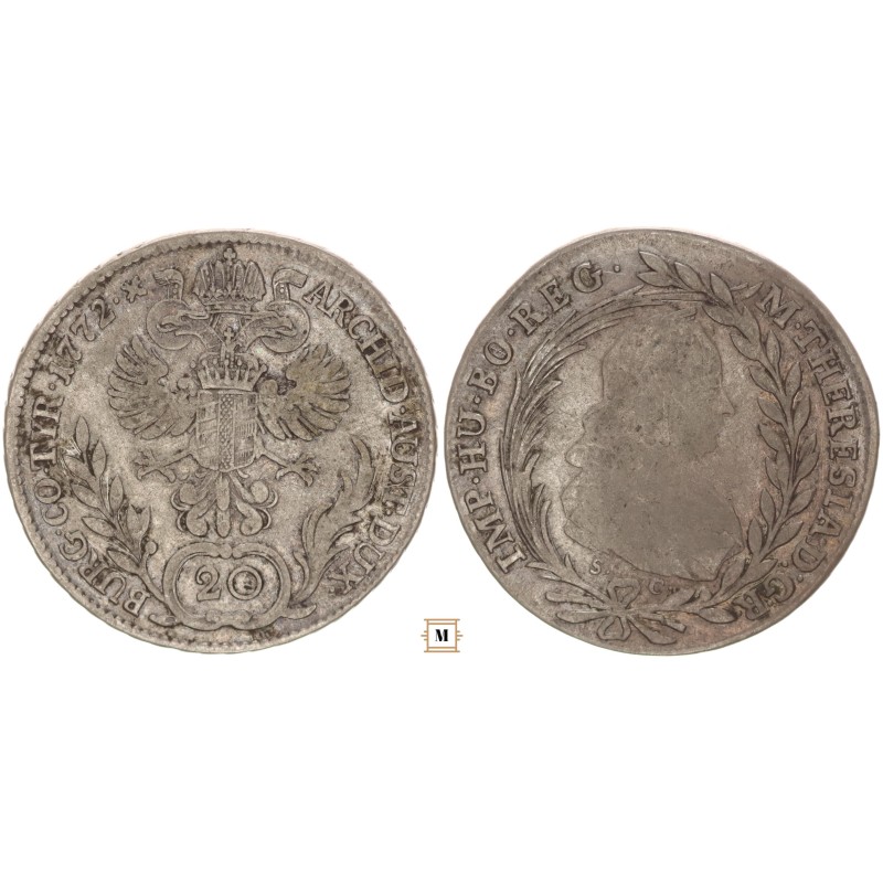 Mária Terézia 20 krajcár 1772 SC Günzburg
