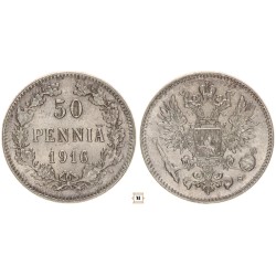 Finnország 50 pennia 1916 S