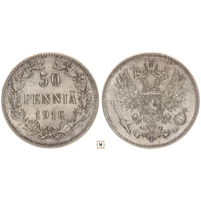 Finnország 50 pennia 1916 S