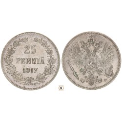 Finnország 25 pennia 1917 S