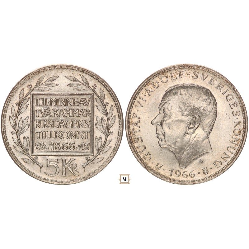 Svédország 5 korona 1966