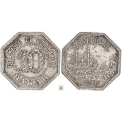 Szenegál 10 centimes 1920 Dakar zseton RR!