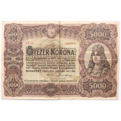 5000 korona 1920, VF-, beszakadások