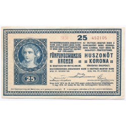 25 korona 1918 hullámos hátlap