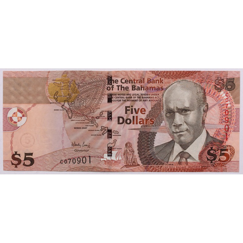 Bahama-szigetek 5 dollár 2007