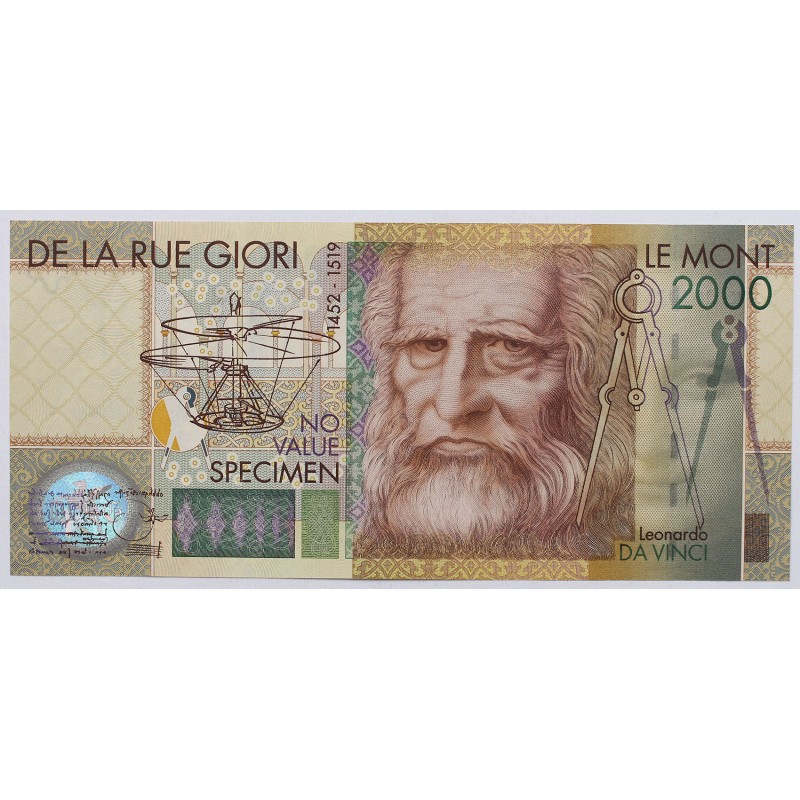 De La Rue Giori - Leonardo Da Vinci bankjegy 2000