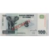 Kongó 100 frank 2000 Specimen Minta