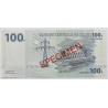 Kongó 100 frank 2000 Specimen Minta