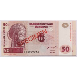 Kongó 50 frank 2000 Specimen Minta