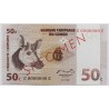 Kongó 50 centimes 1996 Specimen Minta