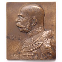 FJ magyar egyenruhában 1915 bronz plakett, Stiasny