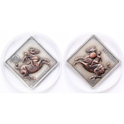 Mongólia 500 tugrik 2005 Leonardo lovas szobra, 1 Oz