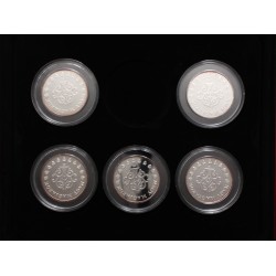 Magyar Királyok érem szett díszdobozban, 5 x 1 Oz, Ag(.999)