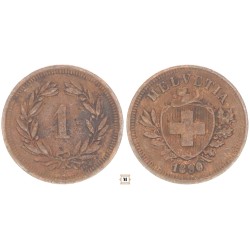 Svájc 1 rappen 1890 B