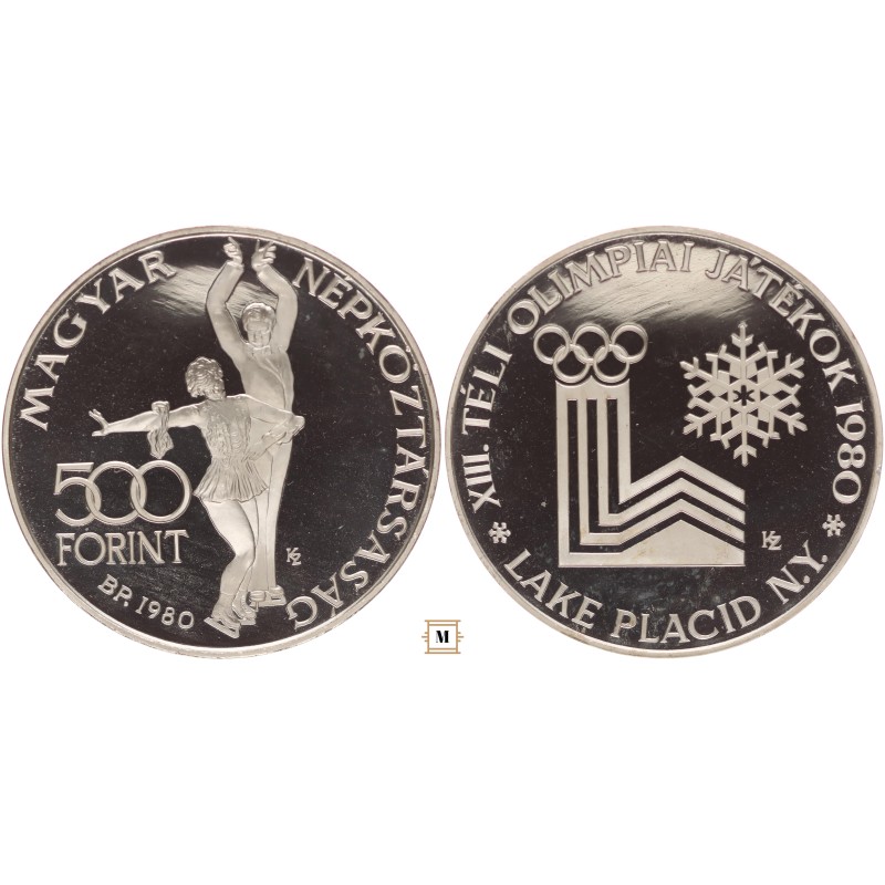 500 forint Lake Placid 1980 BP PIEFORT