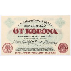 Hadifogolytábor Kenyérmező 5 korona 1916