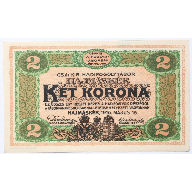 Hadifogolytábor Hajmáskér 2 korona 1916