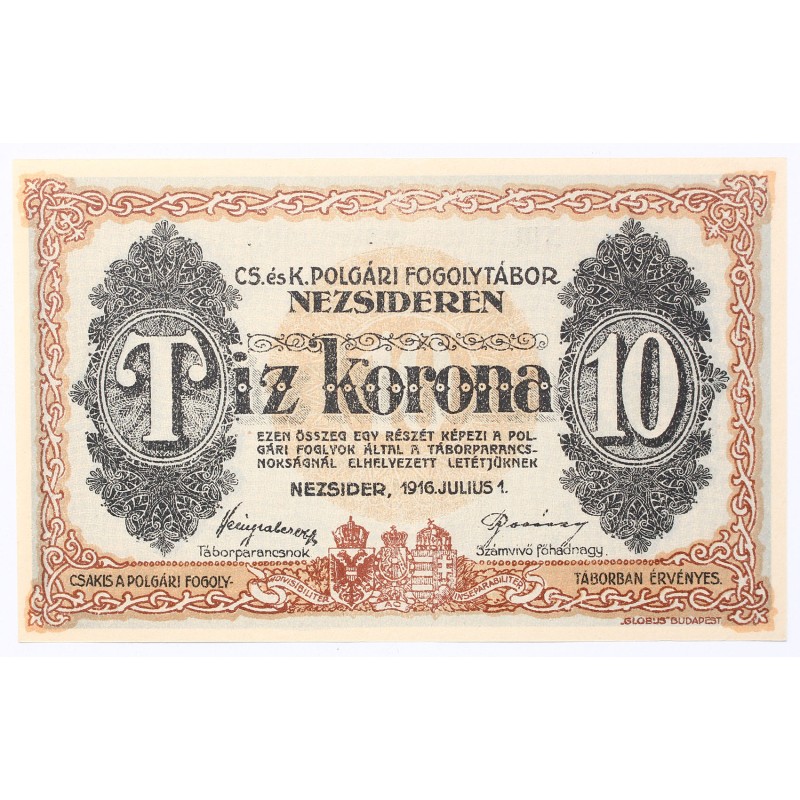 Hadifogolytábor Nezsider 10 korona 1916