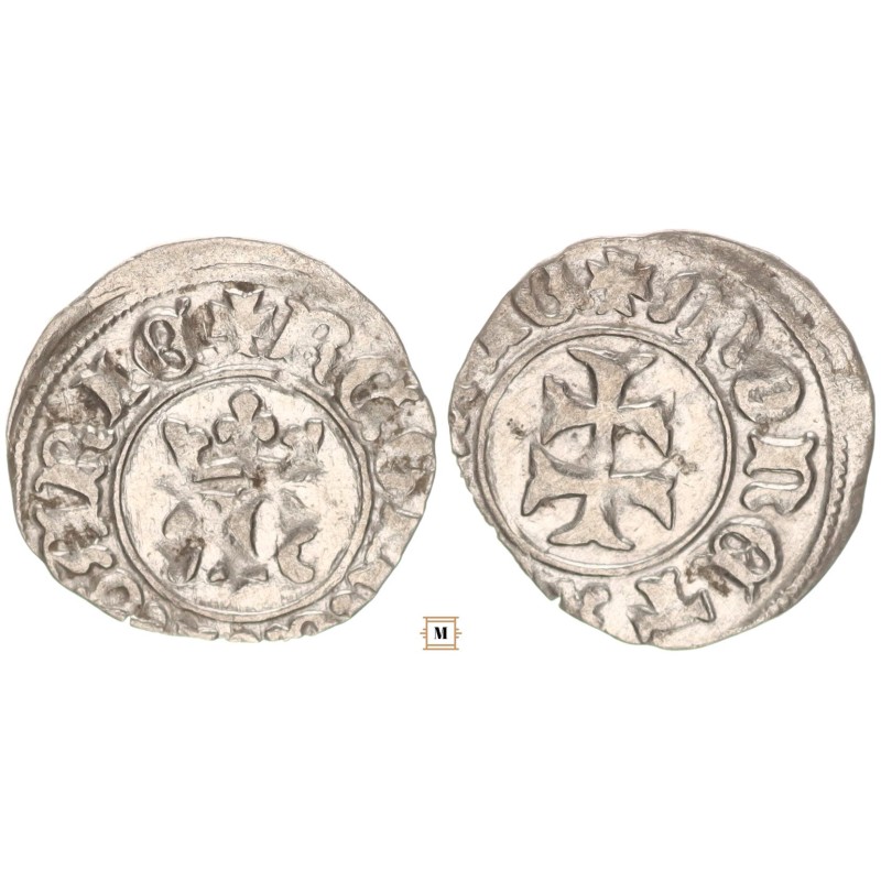 Mária 1382-87/1395 denár vjn. vonalkör ÉH - /442/