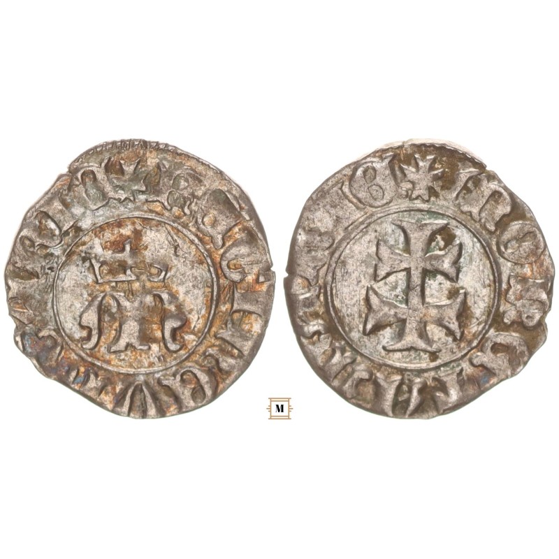 Mária 1382-87/1395 denár vjn. vonalkör ÉH - /442/