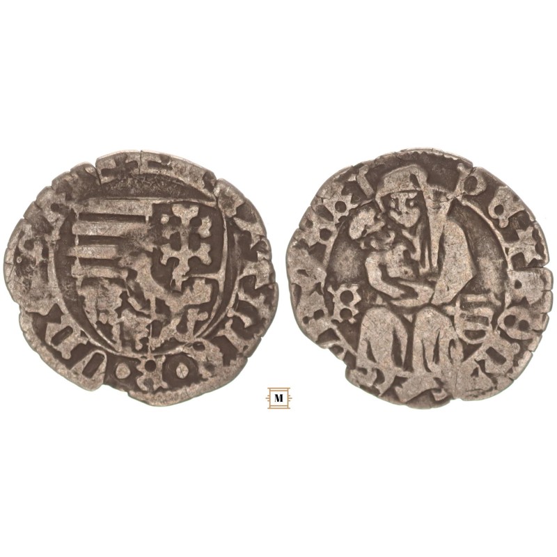 I. Mátyás 1458-90 denár K - címerpajzs ÉH 562