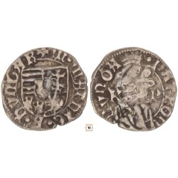 I. Mátyás 1458-90 denár K - P ÉH 565