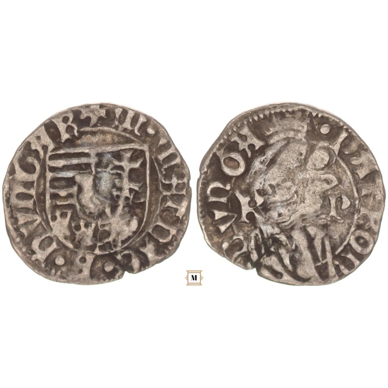 I. Mátyás 1458-90 denár K - P ÉH 565