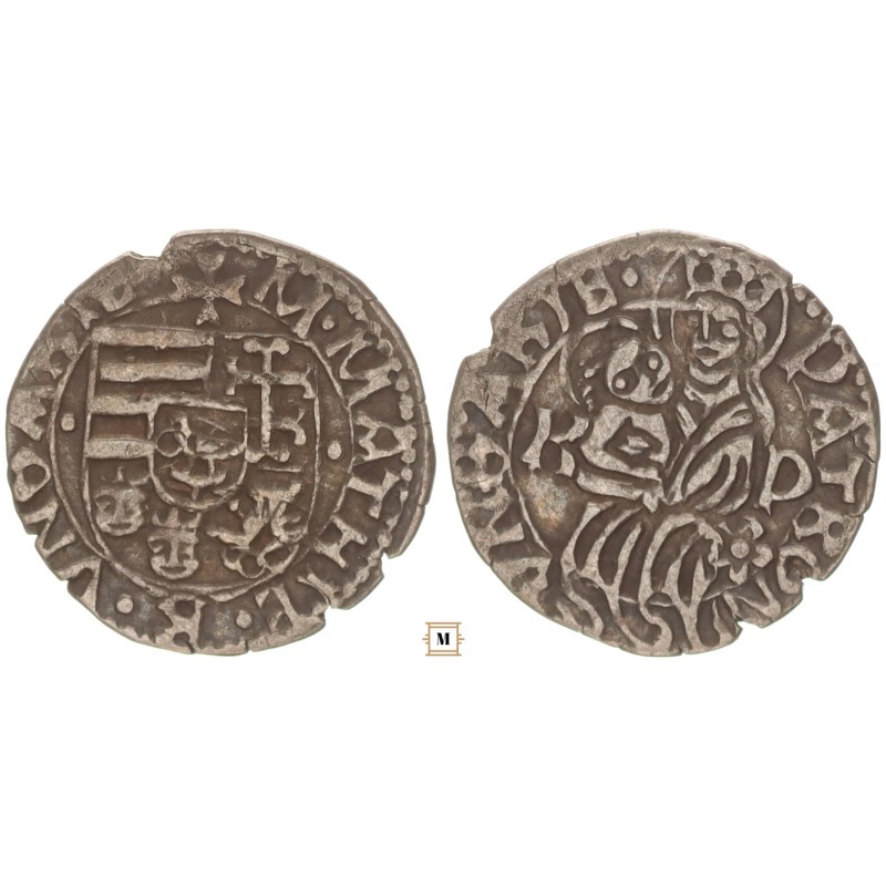 I. Mátyás 1458-90 denár K - P/rozetta ÉH 567