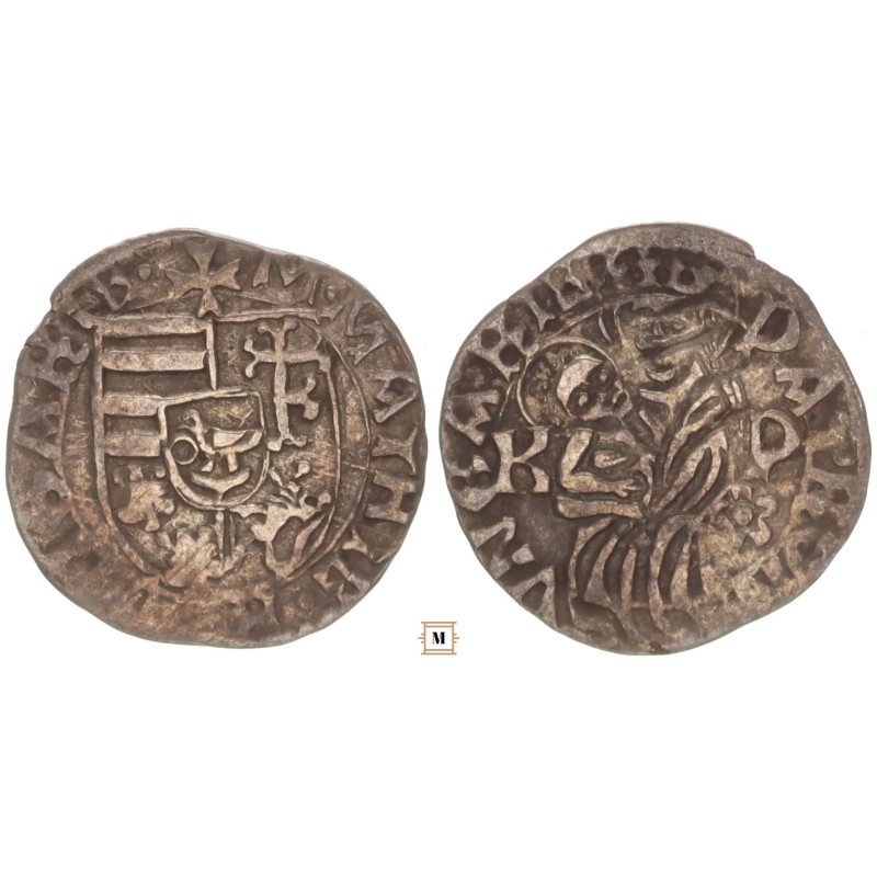 I. Mátyás 1458-90 denár K - P/rozetta ÉH 567