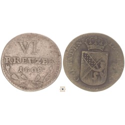 Németország, Baden - Durlach VI krajcár 1808