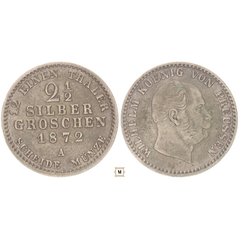 Németország - Poroszország 2 1/2 groschen 1872 A
