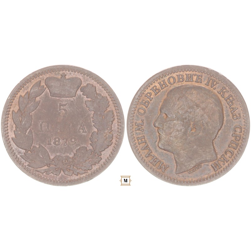 Szerbia 5 para 1879