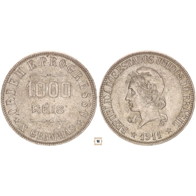 Brazília 1000 reis 1911