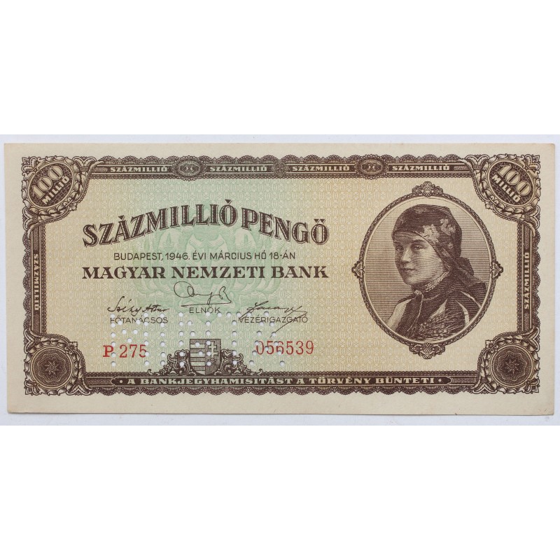 Százmillió Pengő 1946 MINTA