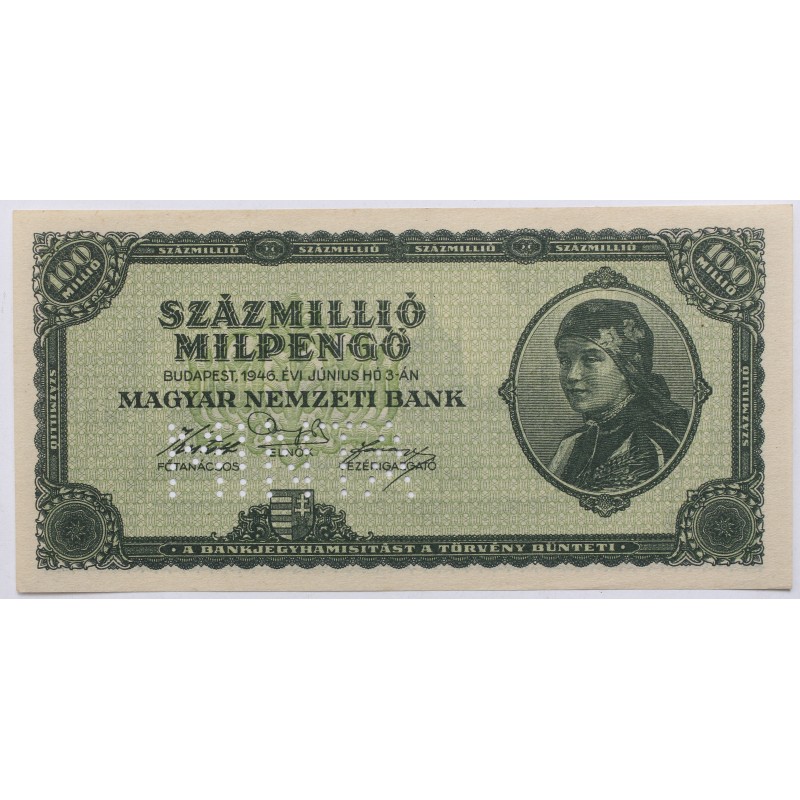 Százmillió Milpengő 1946 MINTA