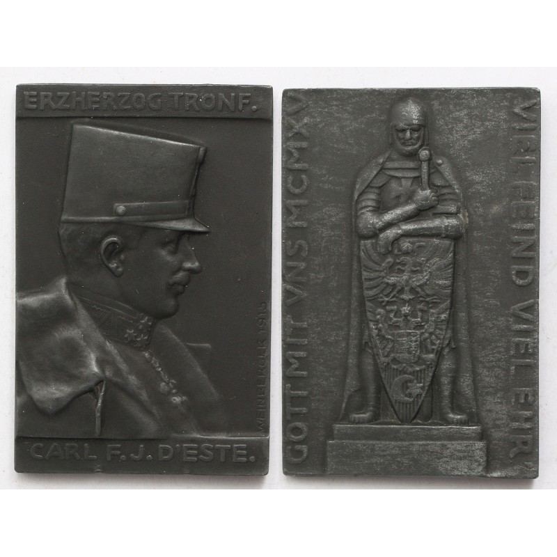 IV. Károly mint trónörökös én. plakett 1915, Weinberger